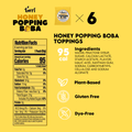 Honey Popping Boba 6-Pack - Single Serve, Dye-Free, Vegan