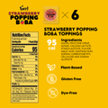 Strawberry Popping Boba 6-Pack - Single Serve, Dye-Free, Vegan