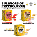 Strawberry Popping Boba 6-Pack - Single Serve, Dye-Free, Vegan